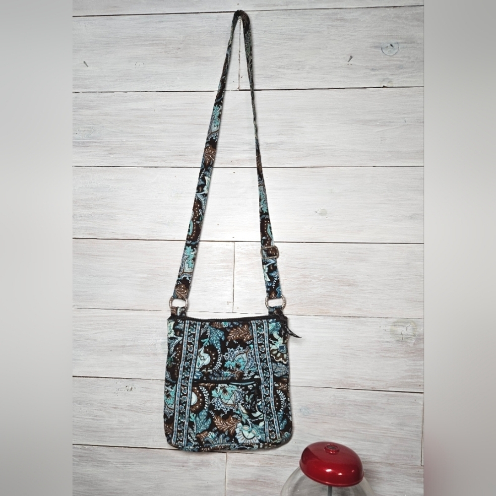Vera Bradley Crossbody Bag Java Blue Pattern Retired